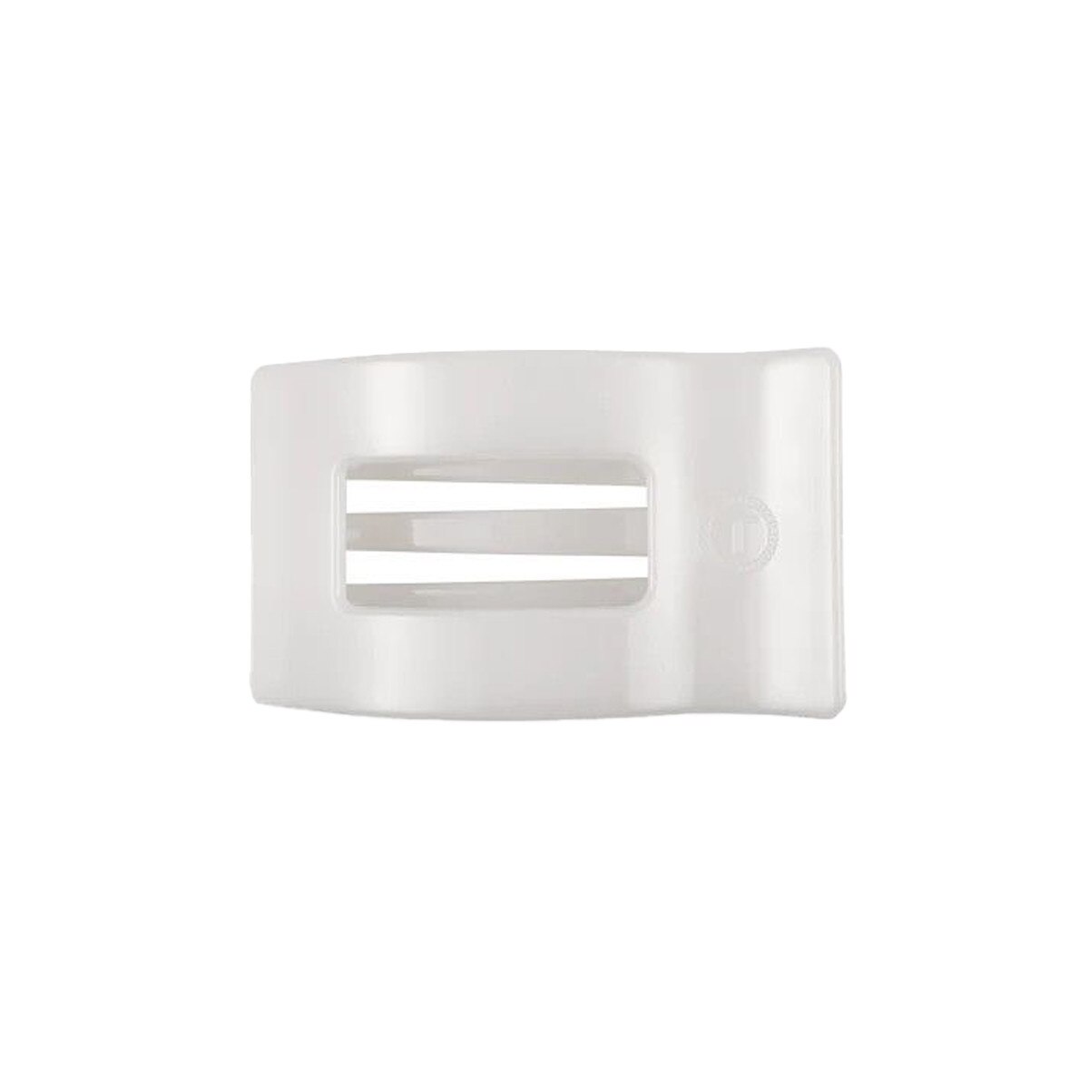 Teleties small rectangular flat hair clip coconut white